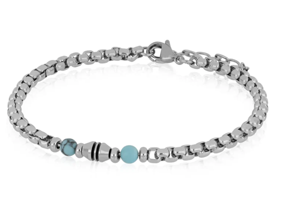 Bracciale Goyatè Donna in Acciaio Pasta di turchese BACM0869#ST - BACM0869#ST